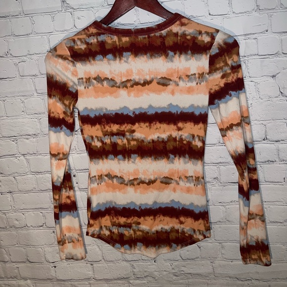 no boundaries red & cream multicolor long sleeve shirt size XS - Picture 5 of 5